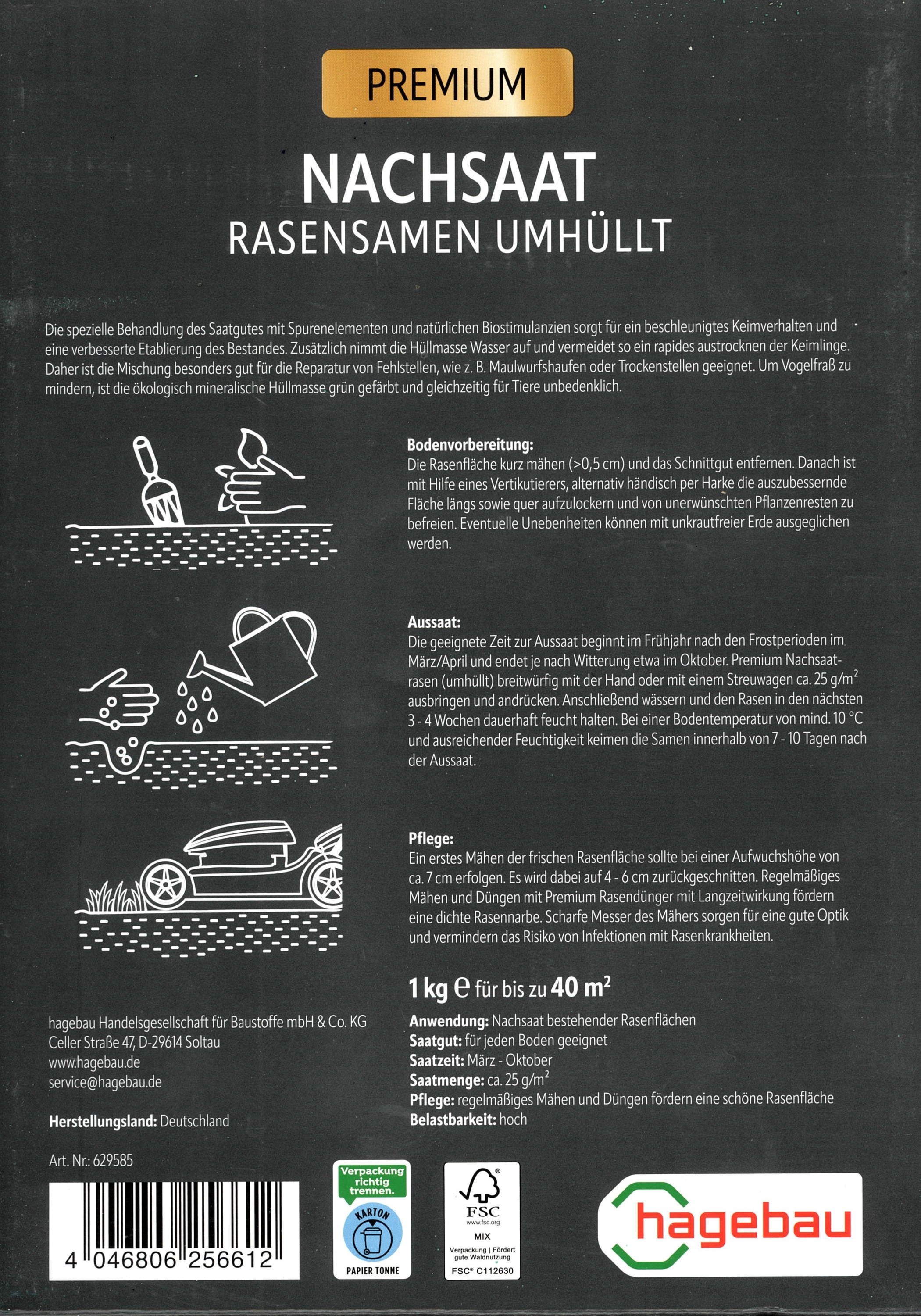 h-Marke Nachsaatrasen umhüllt 1kg h-Marke Nachsaatrasen umhüllt 1kg