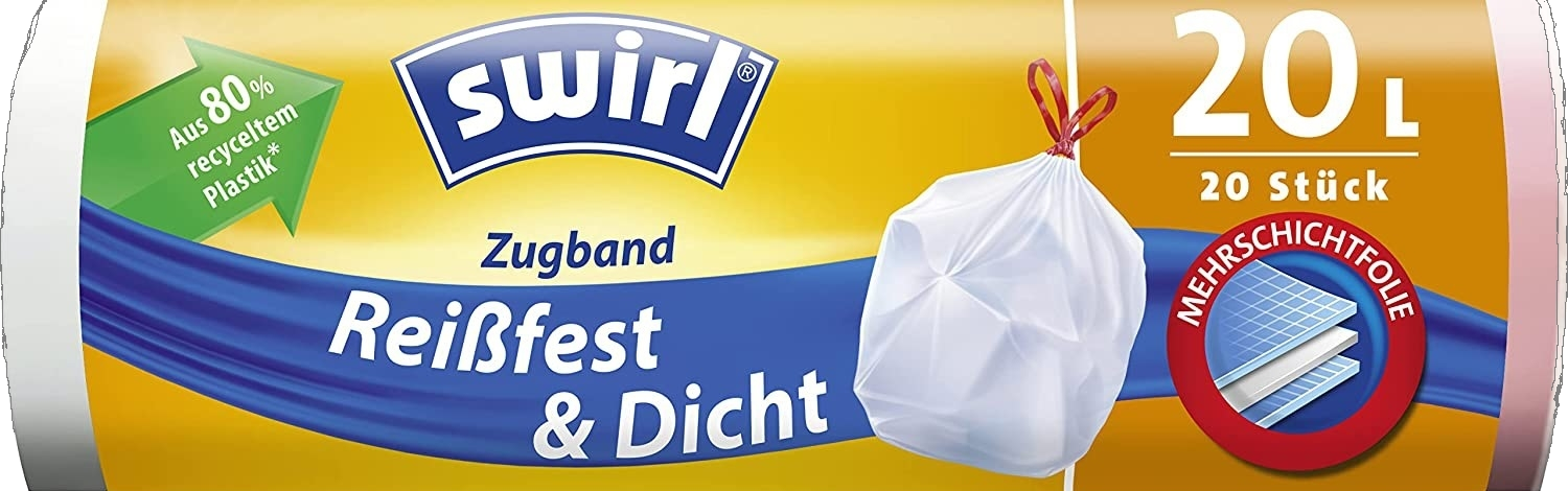 Swirl 20 Liter Müllbeutel mit Zugband R+D, (20/Rolle) Swirl 20 Liter Müllbeutel mit Zugband R+D, (20/Rolle)