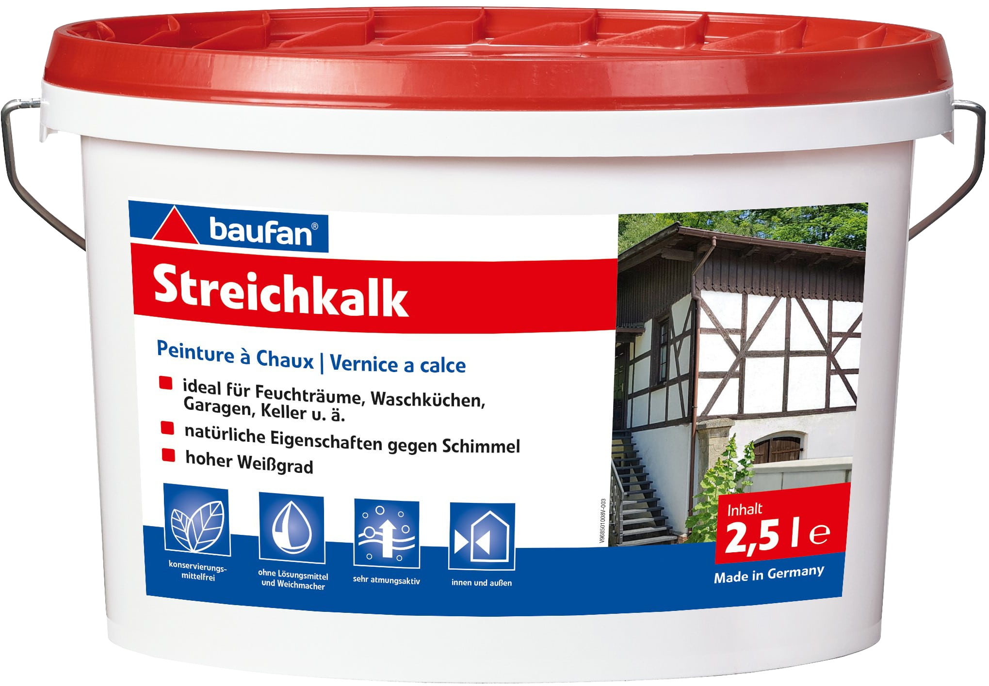 2,5 Liter BAUFAN Streichkalk, für innen und geschü 2,5 Liter BAUFAN Streichkalk, für innen und geschü