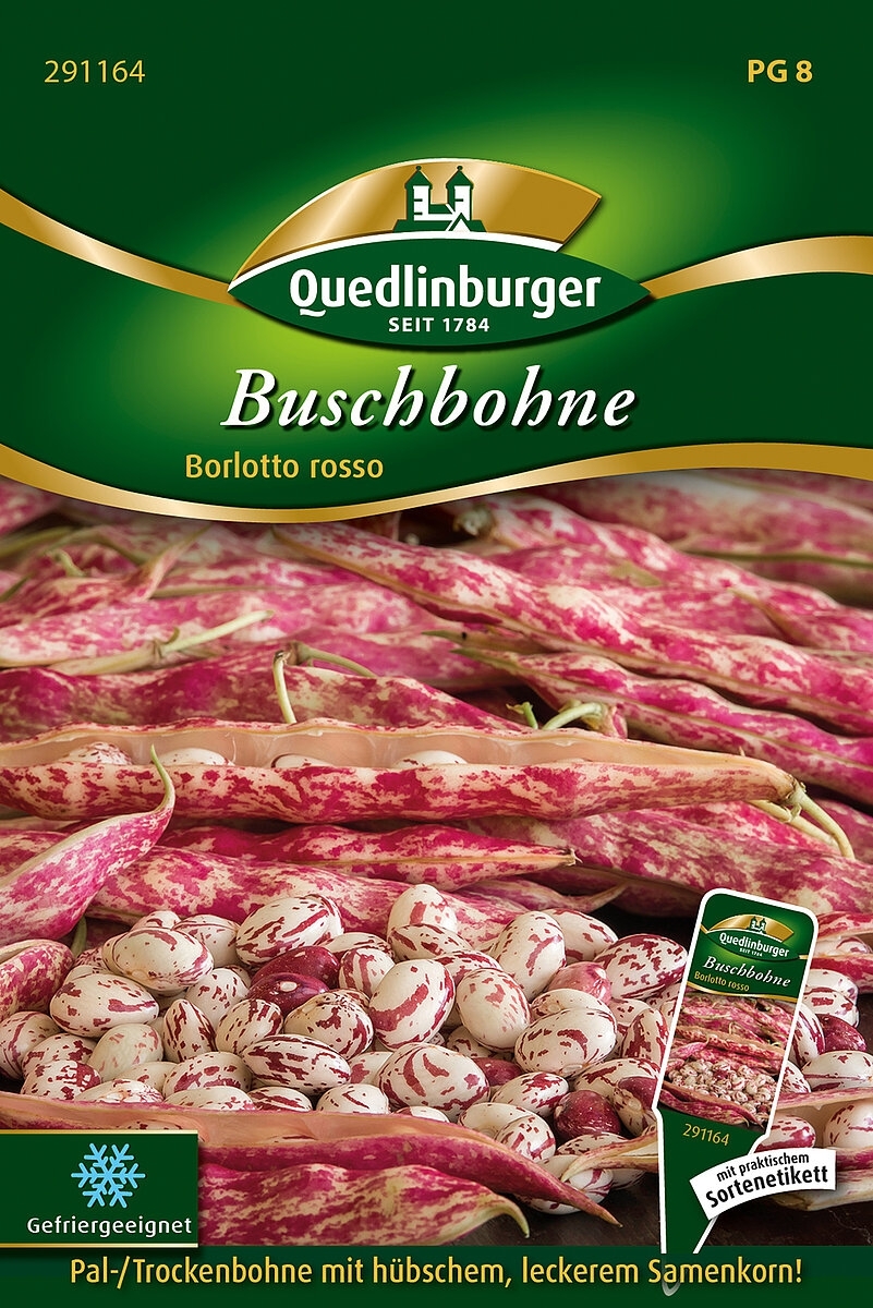 Buschbohne Borlotto rosso rotweishülsig
