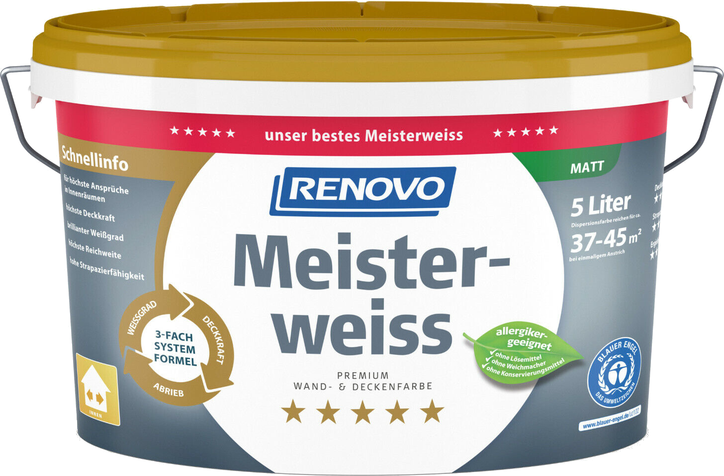 5 Liter Renovo Meisterweiss weiß 5 Liter Renovo Meisterweiss weiß