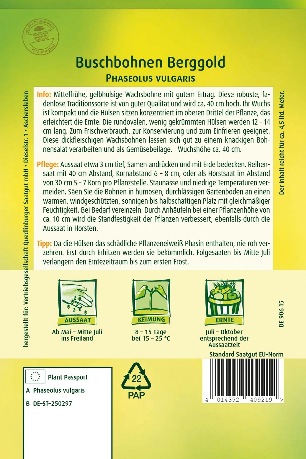 Buschbohnen Berggold Buschbohnen Berggold