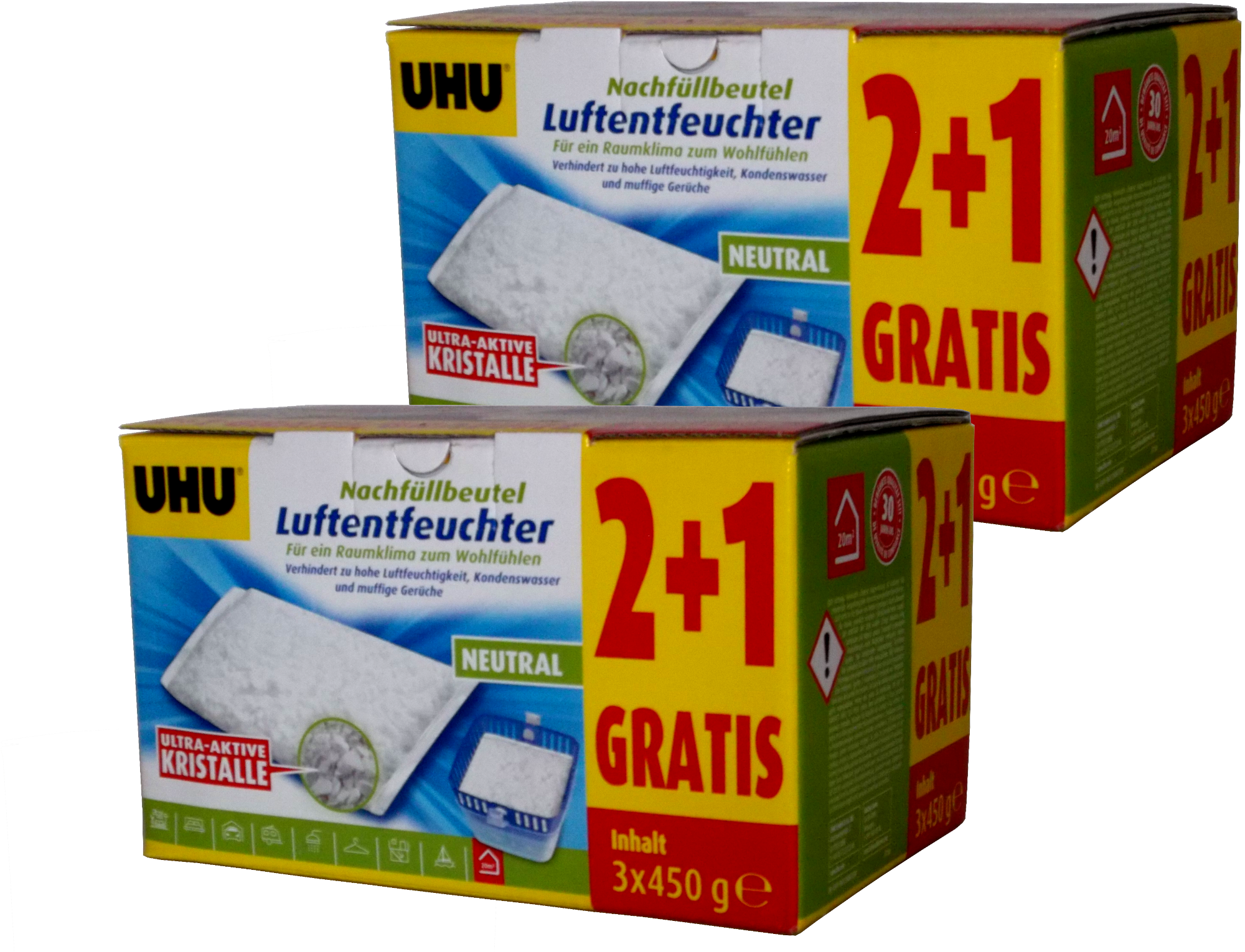 6x450g UHU Luftentfeuchter Nachfüllbeutel