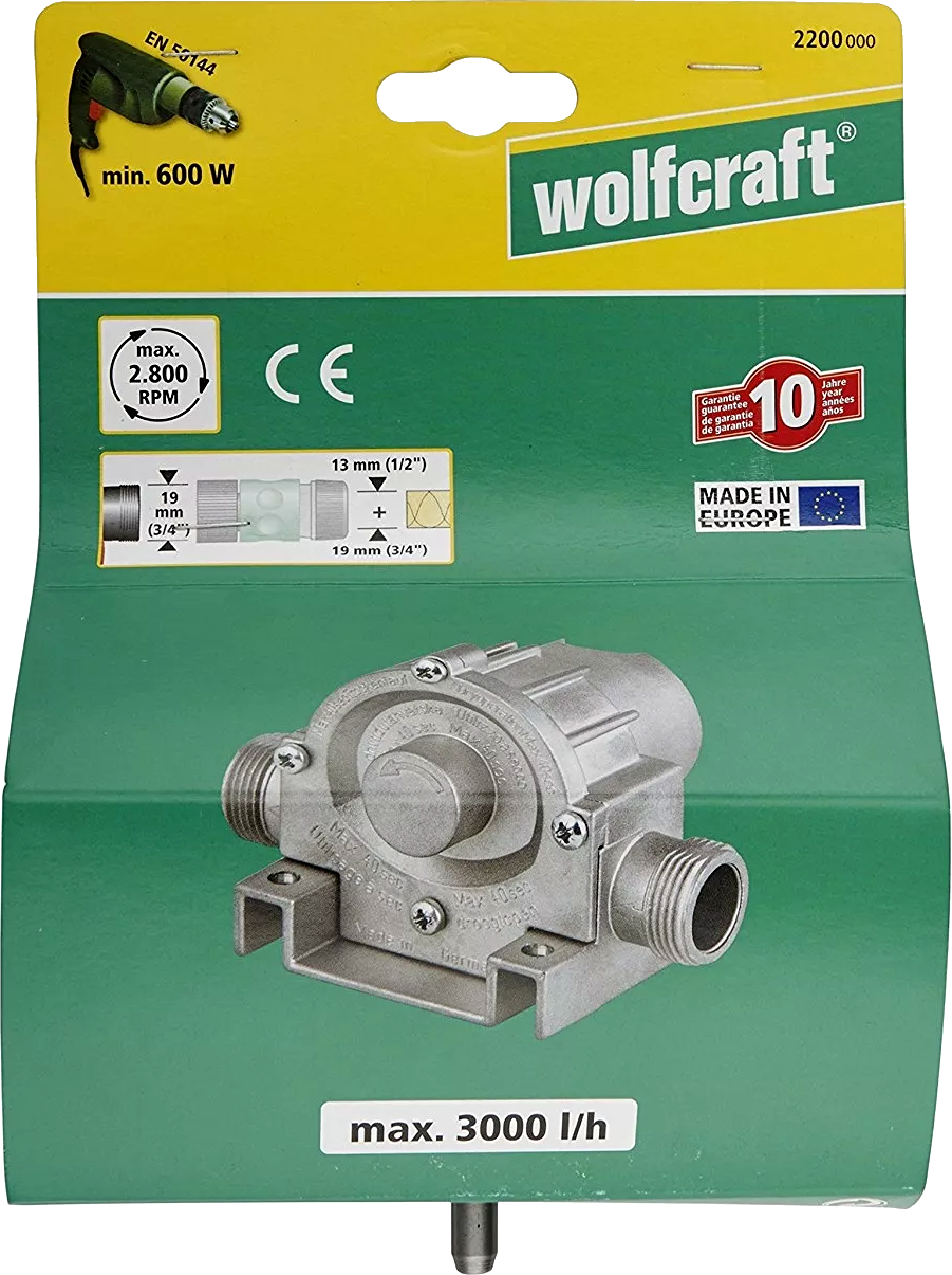 wolfcraft Bohrmaschinen Pumpe mit Metallgehäuse wolfcraft Bohrmaschinen Pumpe mit Metallgehäuse