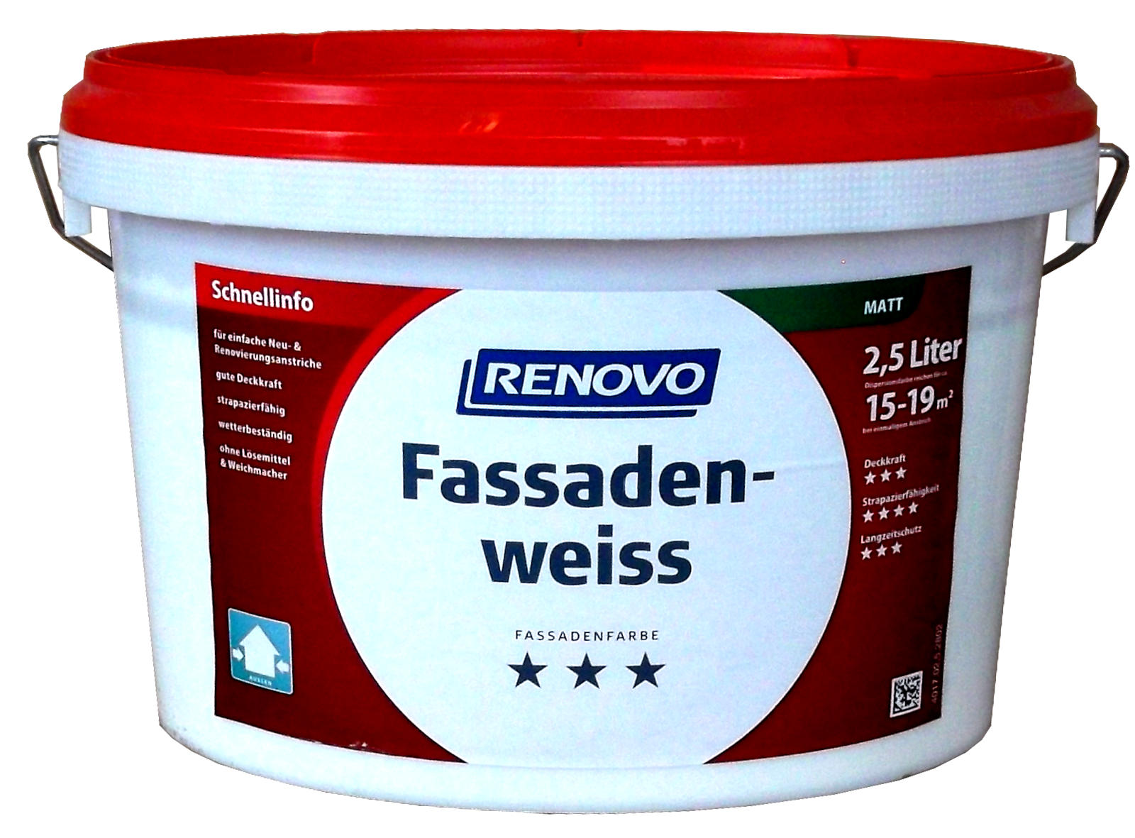 2,5L Renovo Fassadenweiss wetterbeständig 2,5L Renovo Fassadenweiss wetterbeständig
