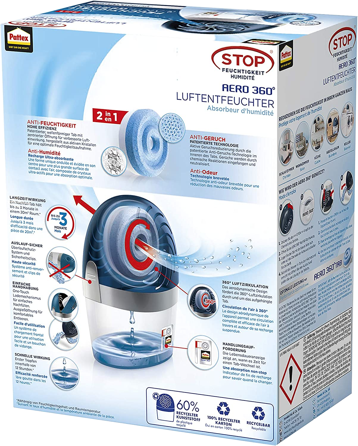 GERÄT Pattex Luftentfeuchter AERO 360° m.450g Tap GERÄT Pattex Luftentfeuchter AERO 360° m.450g Tap