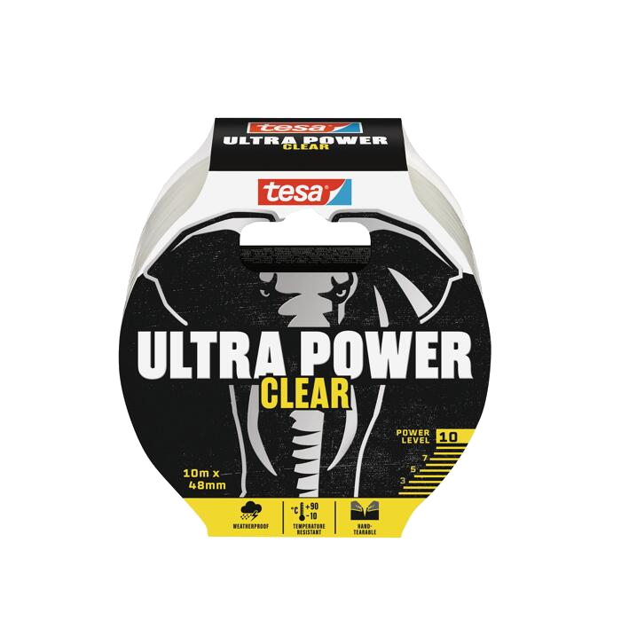 tesa® Ultra Power Clear Reparaturband Farbe transparent, Länge 10m, Breite 48mm tesa® Ultra Power Clear Reparaturband Farbe transparent, Länge 10m, Breite 48mm