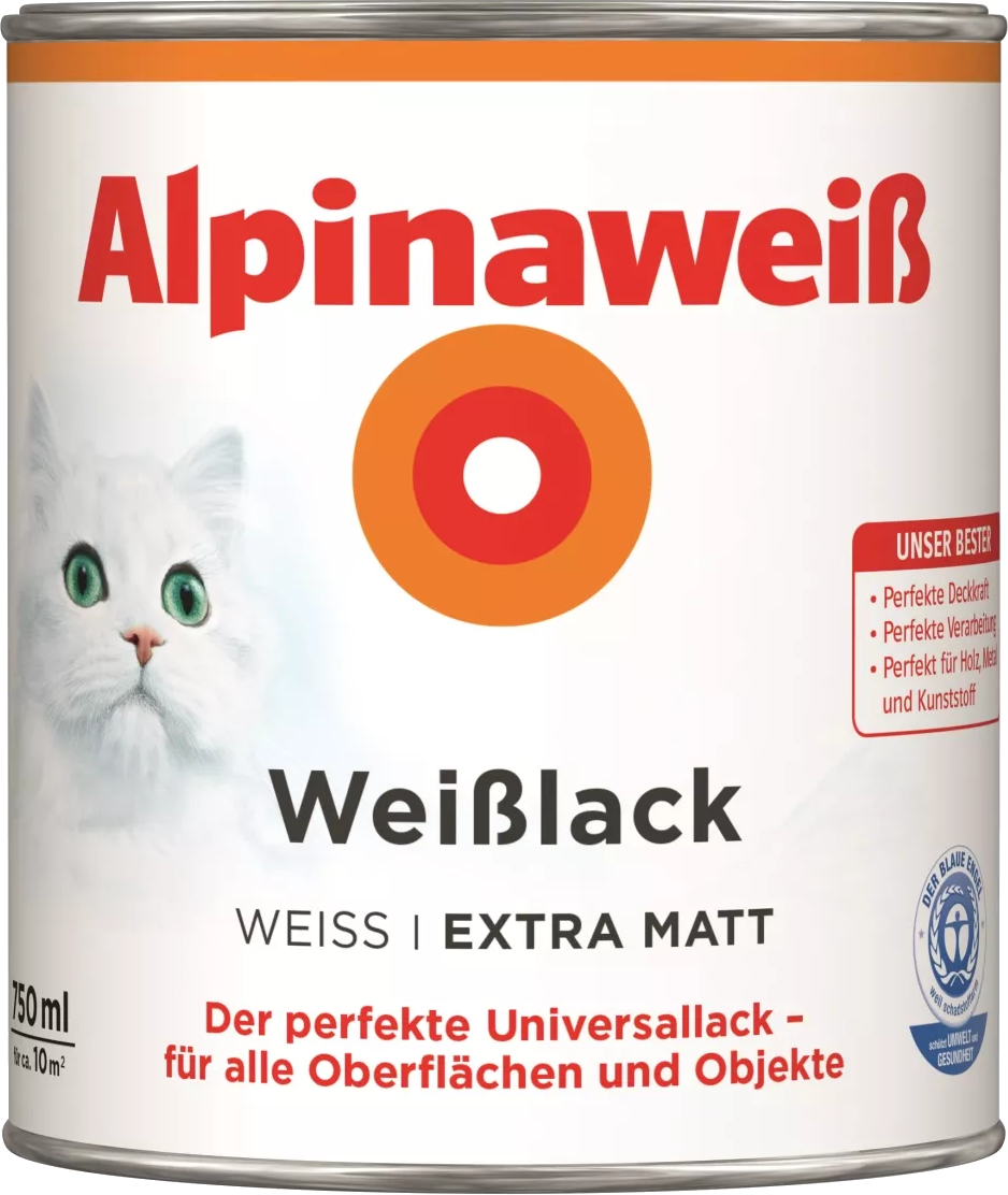 750ml ALPINA Alpinaweiß Weißlack extra matt 750ml ALPINA Alpinaweiß Weißlack extra matt