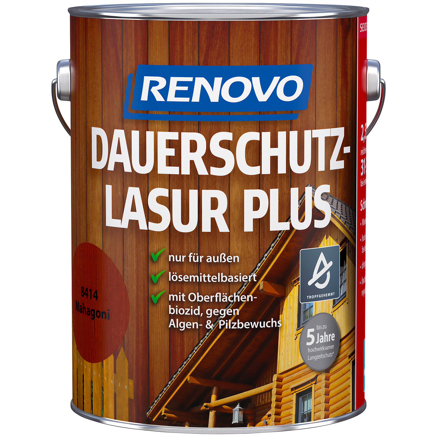 2,5L Renovo Dauerschutzlasur PLUS Nr.8414 Mahagoni 2,5L Renovo Dauerschutzlasur PLUS Nr.8414 Mahagoni