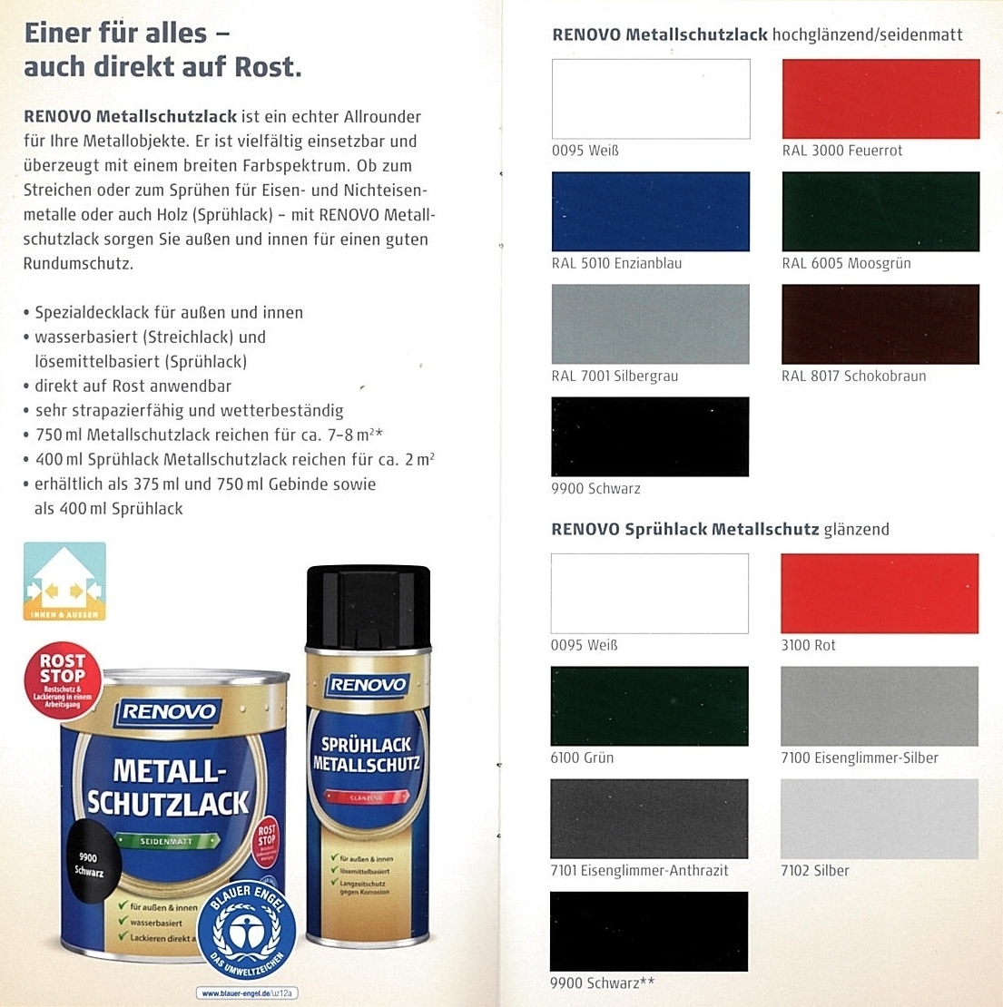 750ml Renovo Metallschutzlack hochglänzend Enzianblau 5010 750ml Renovo Metallschutzlack hochglänzend Enzianblau 5010