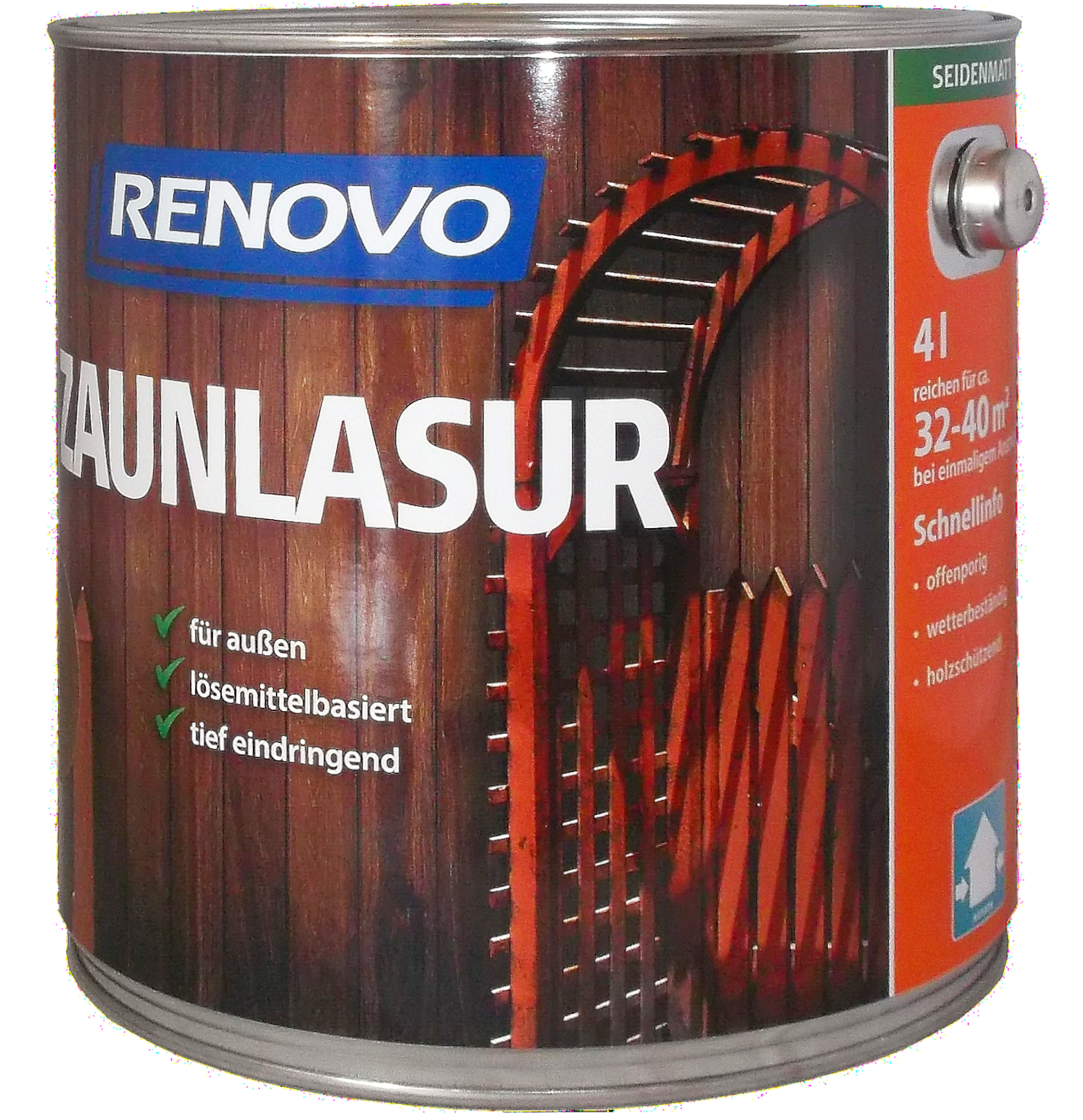4l Renovo Zaunlasur braun seidenmatt Außenbereich 4l Renovo Zaunlasur braun seidenmatt Außenbereich