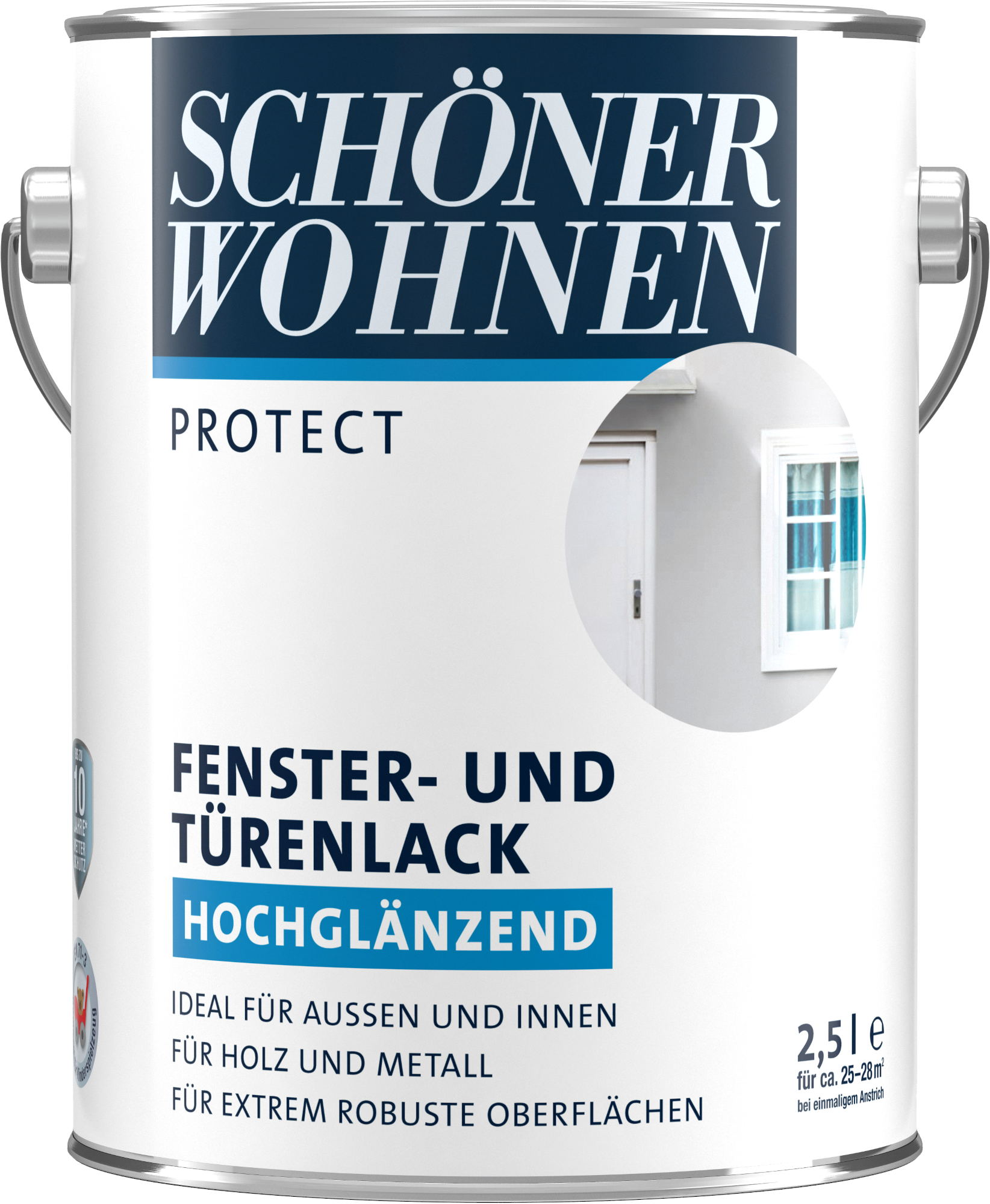 2,5L Schöner Wohnen Protect Fenster- und Türenlack glänzend weiss 2,5L Schöner Wohnen Protect Fenster- und Türenlack glänzend weiss