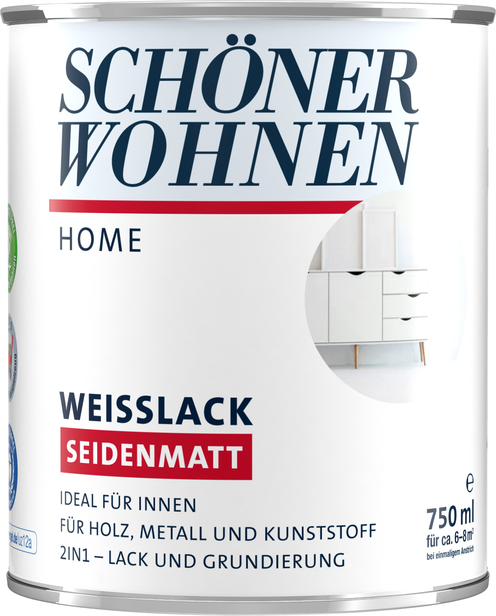 750ml Schöner Wohnen Home Weisslack seidenmatt weiss
