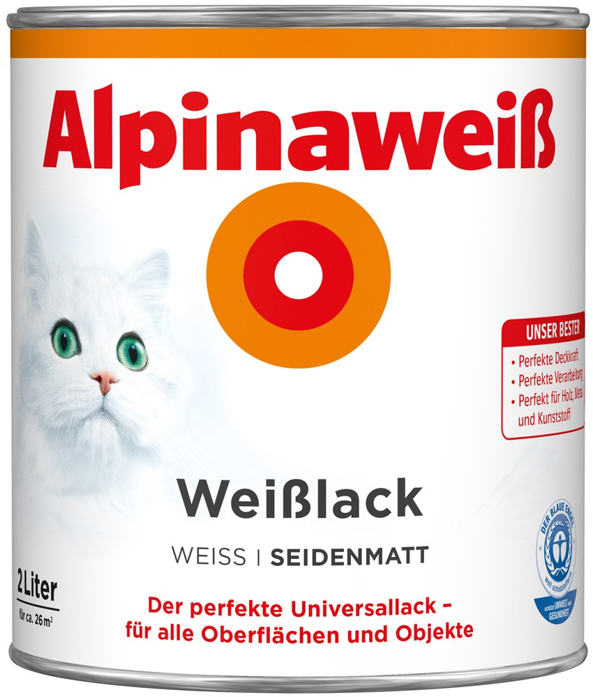 2l ALPINA Alpinaweiß Weißlack seidenmatt 2l ALPINA Weißlack seidenmatt