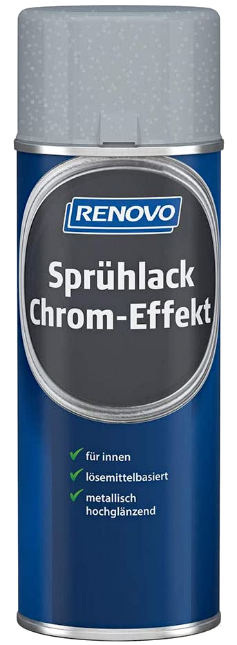 400ml Renovo Sprühlack Chrom-Effekt Silber 0200