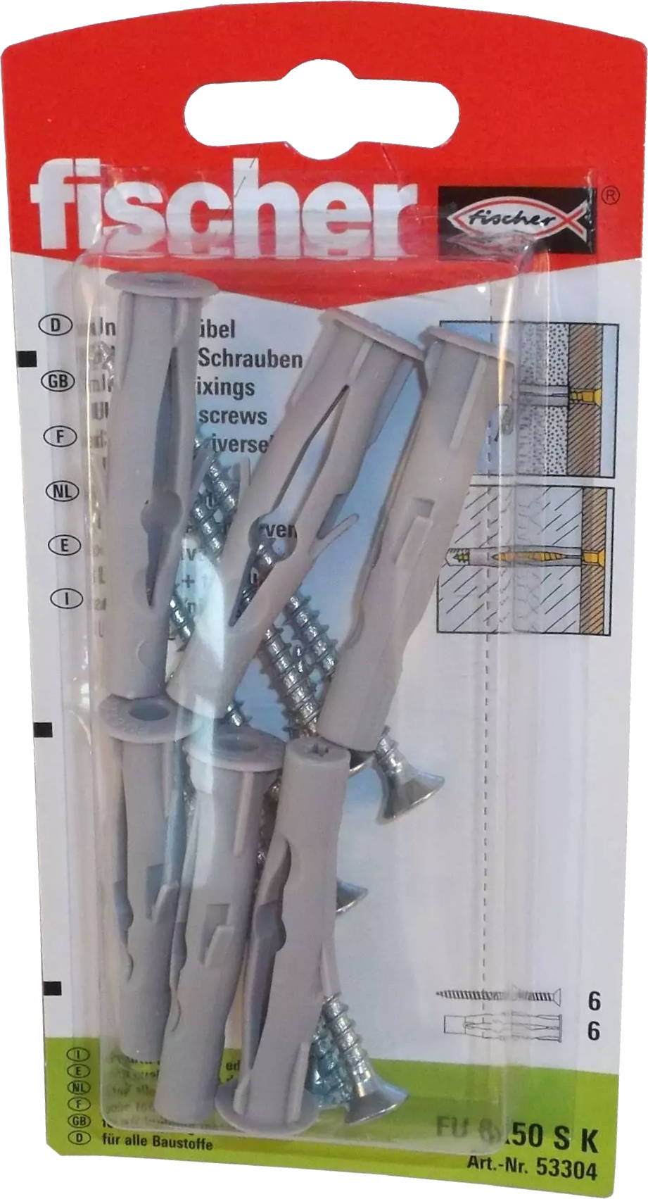 Fischer Universaldübel FU 8 x 50 SK SB-Karte Fischer Universaldübel FU 8 x 50 SK SB-Karte