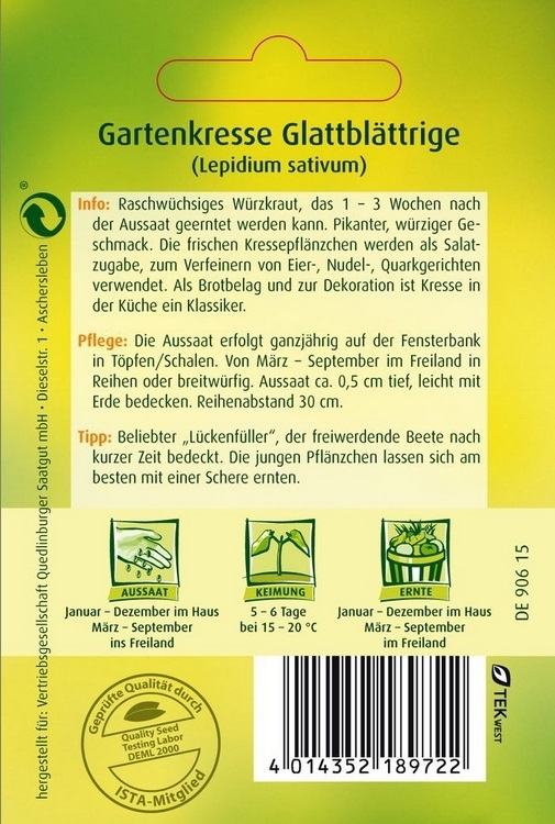 Gartenkresse Glattblättrige Gartenkresse Glattblättrige