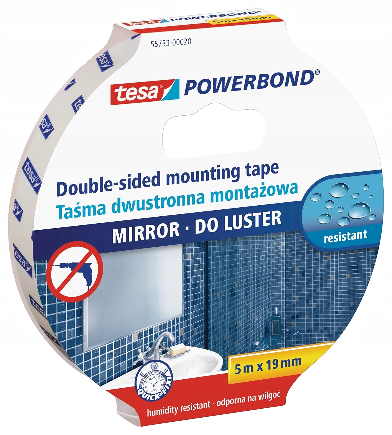 tesa Powerbond® Montageband SPIEGEL, 5m x19mm