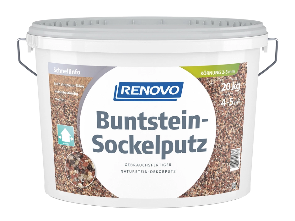 20kg Renovo Buntsteinputz Sockelputz außen Nr.52 20kg Renovo Buntsteinputz Sockelputz außen Nr.52