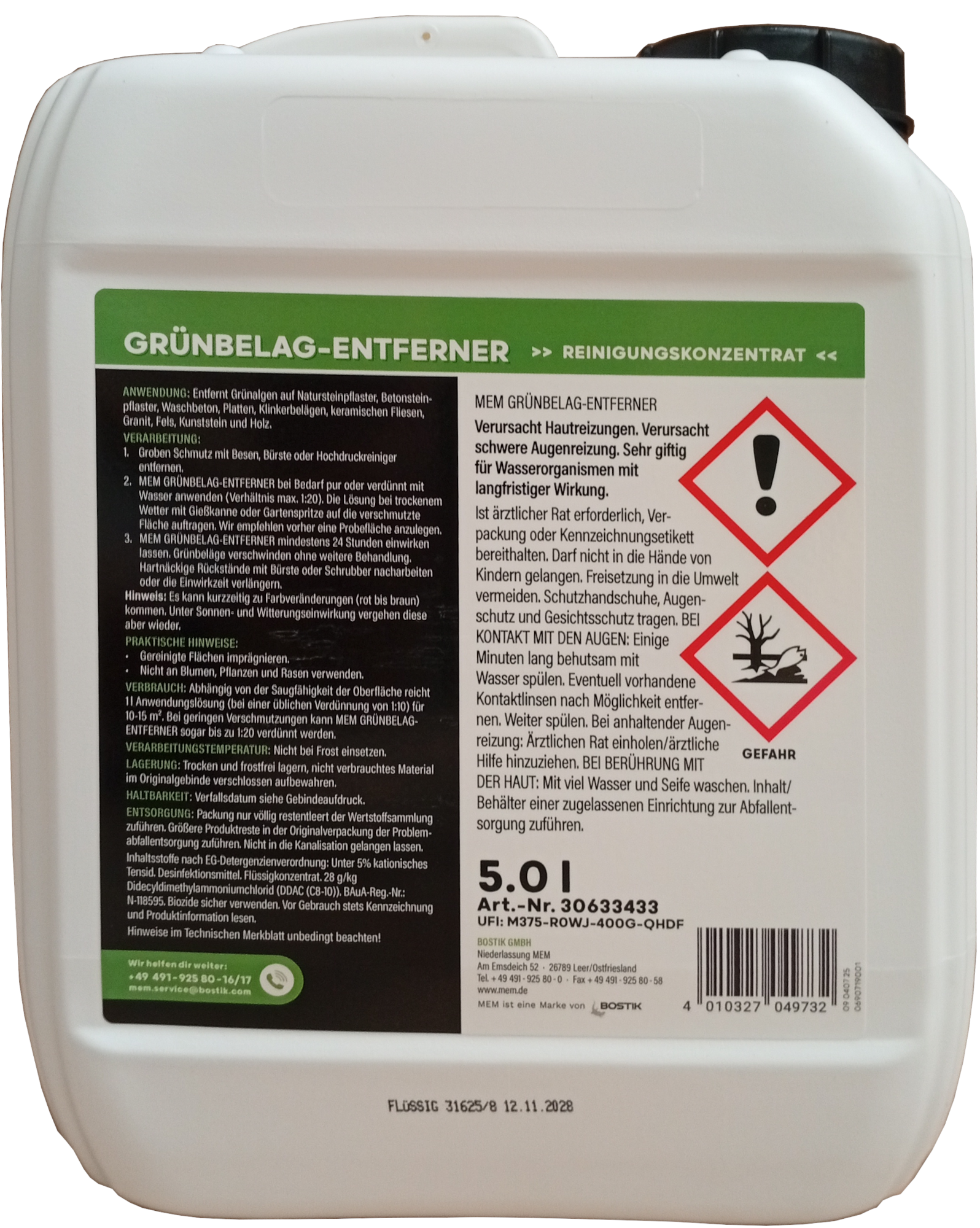 5L MEM Grünbelag-Entferner ehemals Algen- und Grünbelag-Entferner