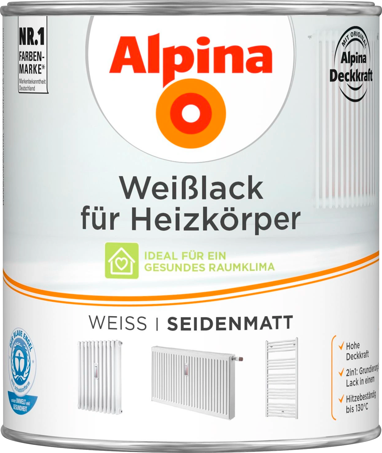 750ml ALPINA Weißlack für Heizkörper seidenmatt 750ml ALPINA Weißlack für Heizkörper seidenmatt