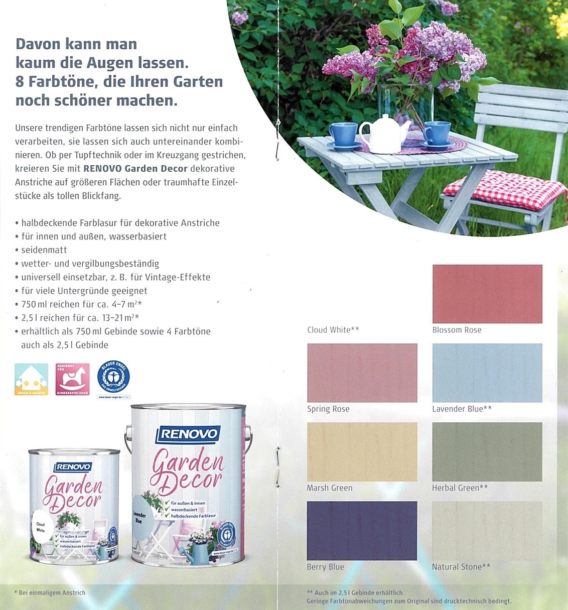 750ml Renovo Garden Decor Farblasur Herbal Green