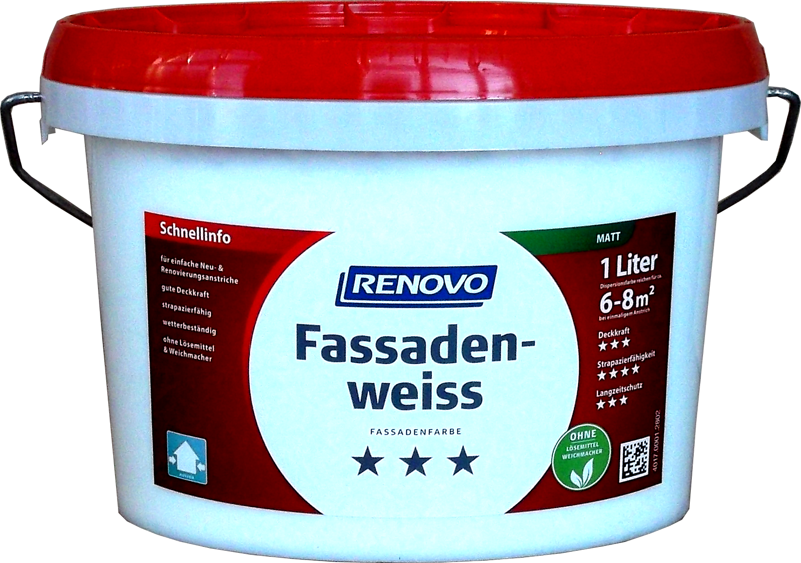 1L Renovo Fassadenweiss, wetterbeständig 1L Renovo Fassadenweiss, wetterbeständig