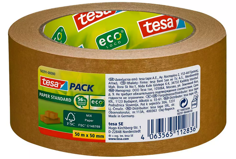 tesapack Papier Standard ecoLogo 50m:50mm tesapack Papier Standard ecoLogo 50m
