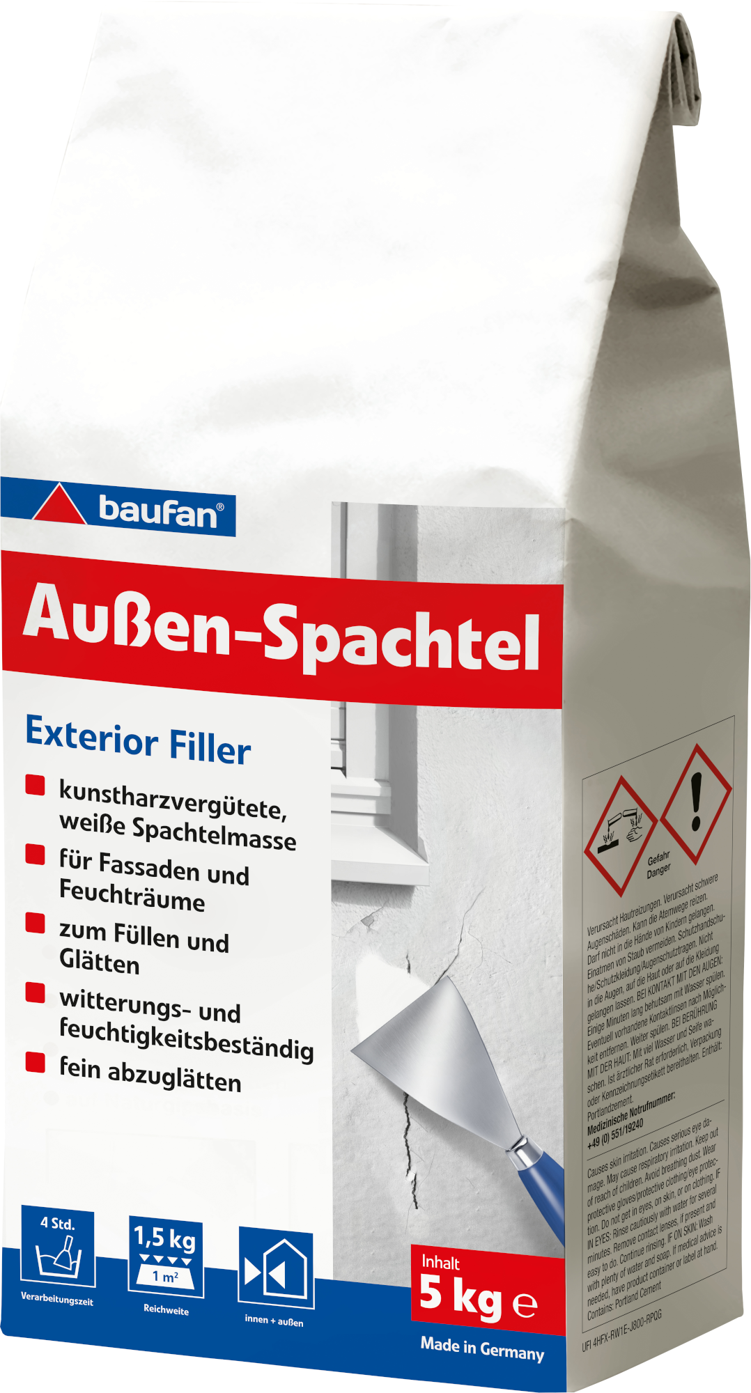 5kg Baufan Außenspachtel Witterungsbeständig 5kg Baufan Außenspachtel Witterungsbeständig