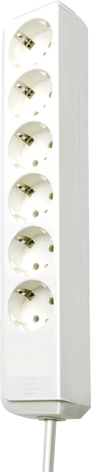 Eco-Line Steckdosenleiste 6-fach weiß 1,5m H05VV-F Eco-Line Steckdosenleiste 6-fach weiß 1,5m H05VV-F