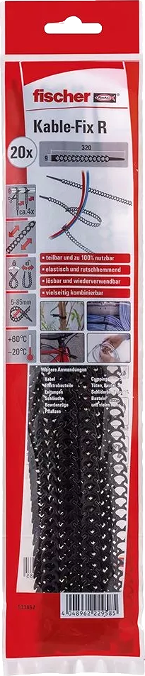 20 Stück FISCHER KableFix R schwarz 20 Stück FISCHER KableFix R schwarz