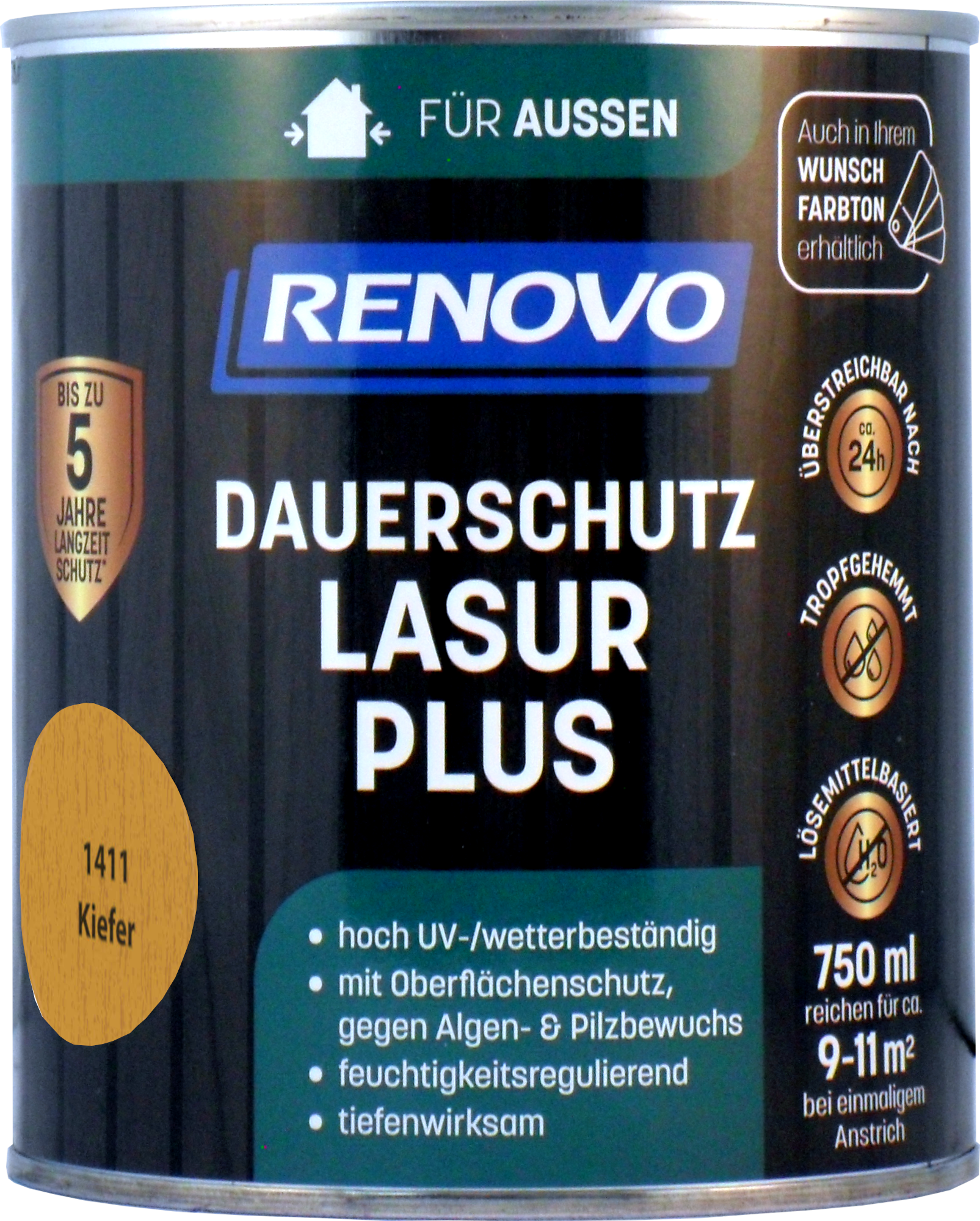 750ml Renovo Dauerschutzlasur PLUS Nr.1411 Kiefer 750ml Renovo Dauerschutzlasur PLUS Nr.1411 kiefer