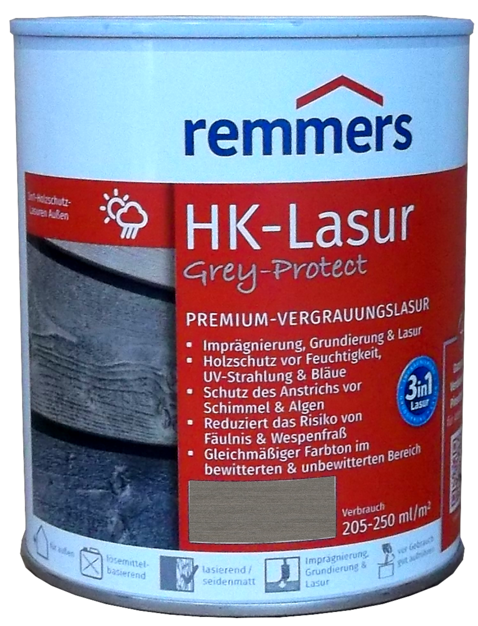 750ml Remmers HK Lasur Graphitgrau Grey-Protect 750ml Remmers HK Lasur Graphitgrau Grey-Protect