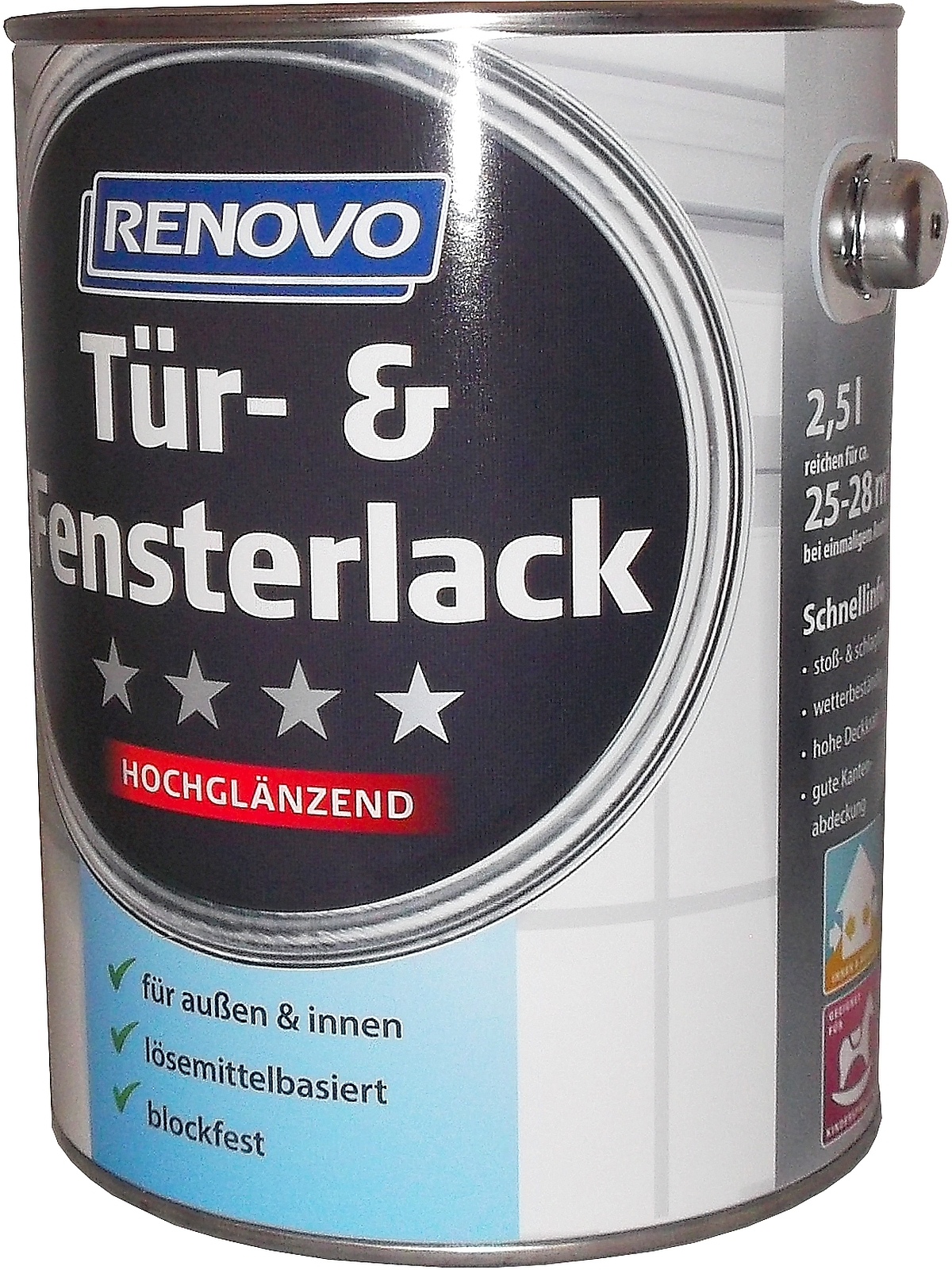 2,5L Renovo Tür + Fensterlack weiss hochglänzend