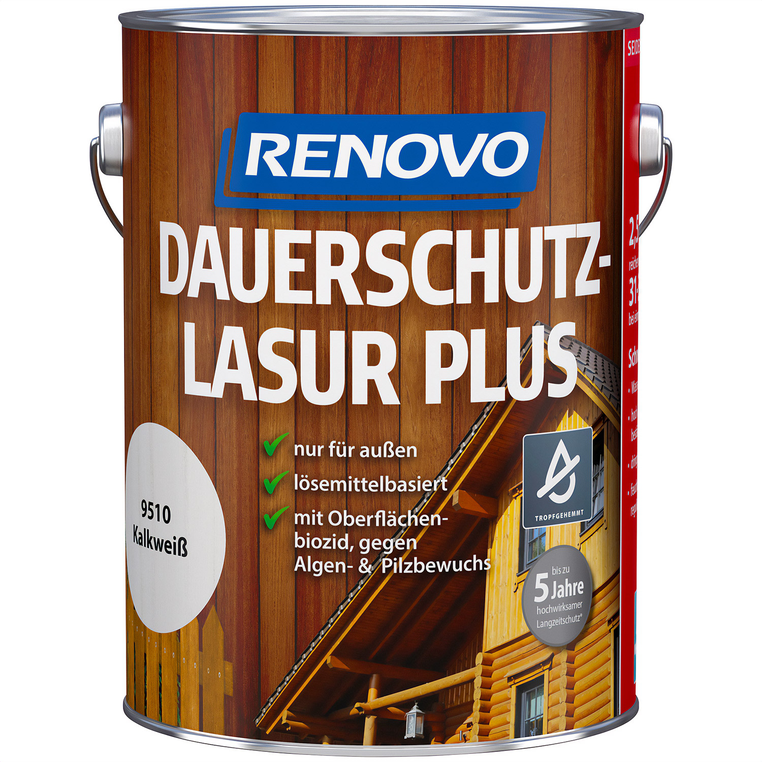 2,5L Renovo Dauerschutzlasur PLUS 9510 Kalkweiss 2,5L Renovo Dauerschutzlasur PLUS 9510 Kalkweiss