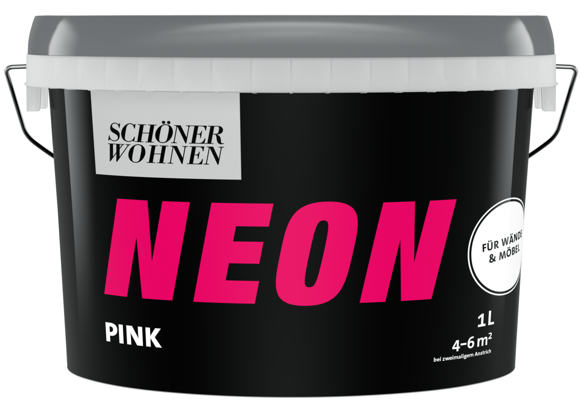 1L Schöner Wohnen NEON Wand- und Möbelfarbe, Pink, seidenmatt