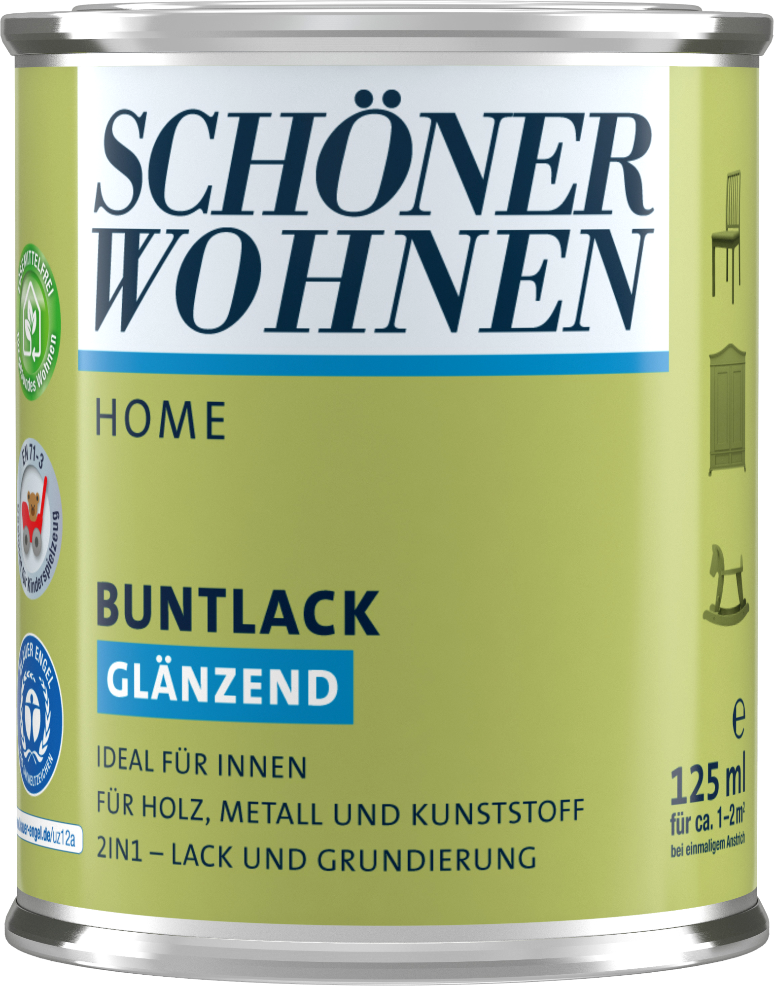 125ml Schöner Wohnen Home Buntlack glänzend, 9900 Schwarz 125ml Schöner Wohnen Home Buntlack glänzend, 9900 Schwarz