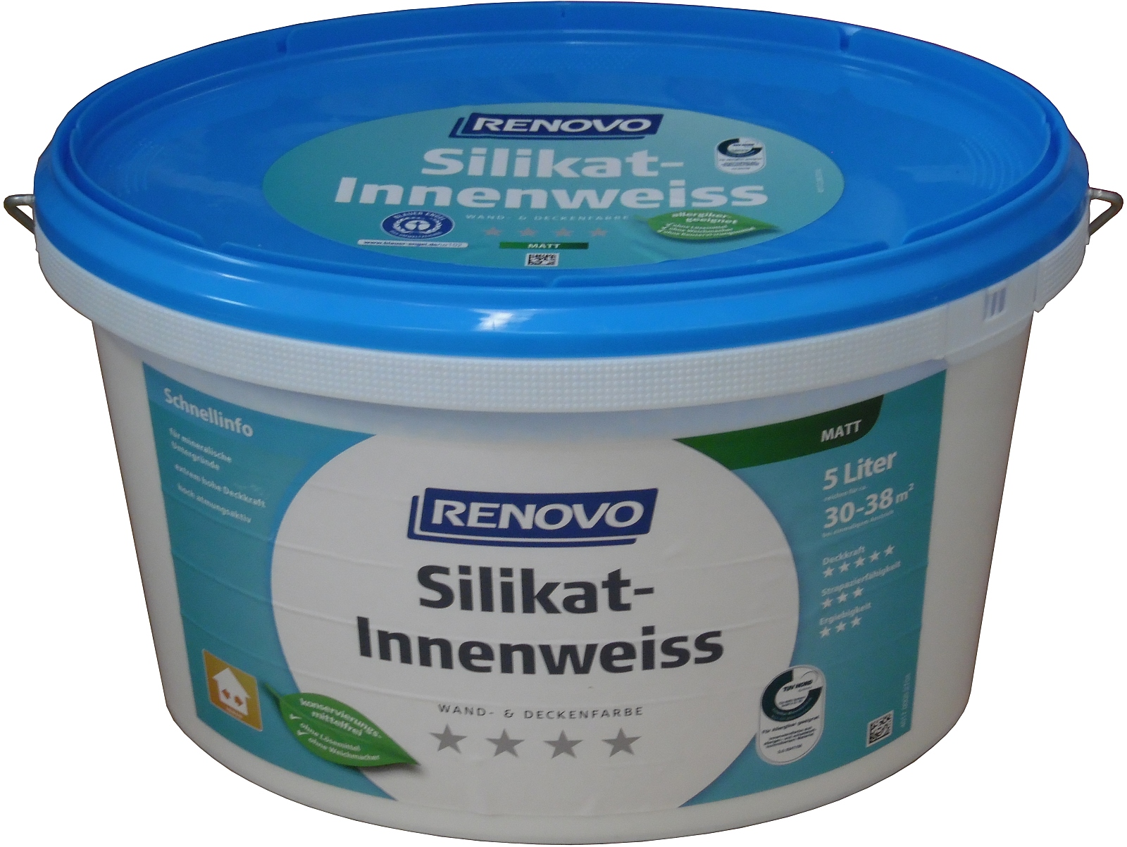 5L Renovo Silikat-Innenweiss Weiß Wandfarbe 5L Renovo Silikat-Innenweiss Weiß Wandfarbe