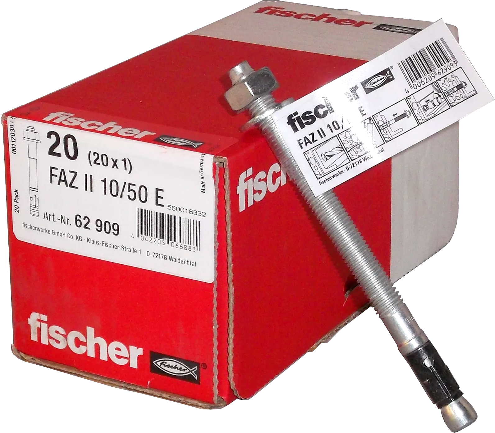 20 Stück fischer Bolzenanker FAZ II 10/50 E 20 Stück fischer Bolzenanker FAZ II 10/50 E