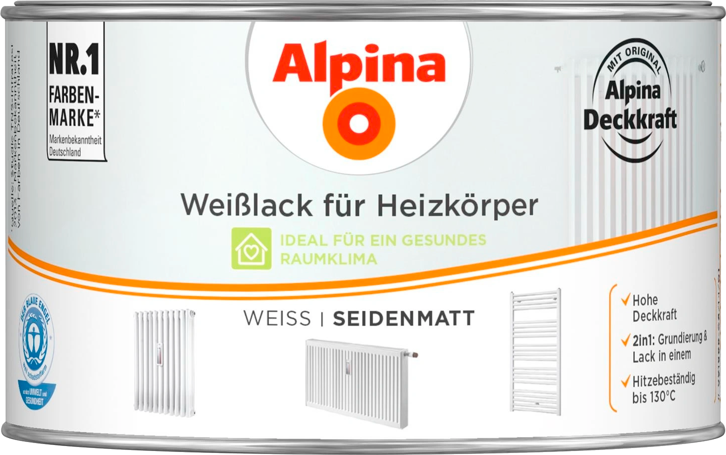 300ml ALPINA Weißlack für Heizkörper seidenmatt