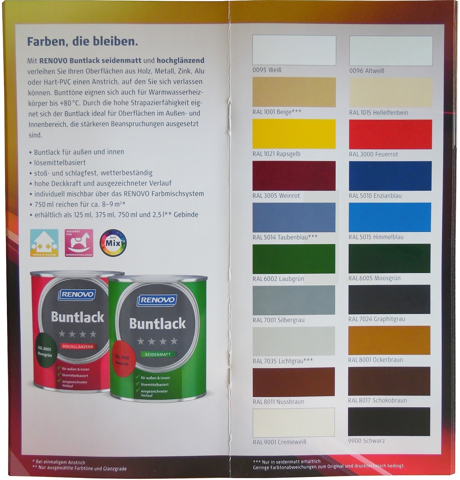 2,5L Renovo Hochglanzlack feuerrot Nr.3000 2,5L Renovo Hochglanzlack feuerrot Nr.3000