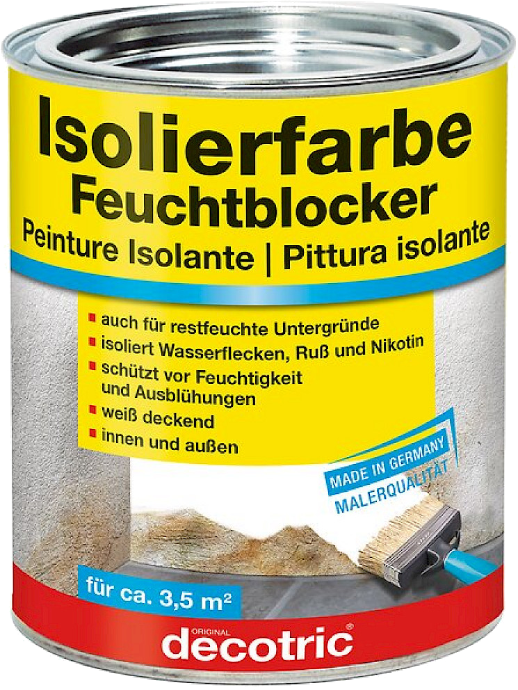 750ml Decotric Isolierfarbe Feuchtblocker weiß
