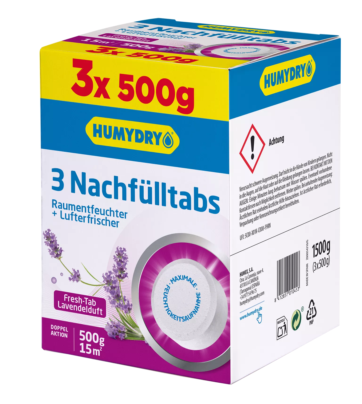 3er Pack Nachfülltabs Lavendel HUMYDRY 3 x 500g 3er Pack Nachfülltabs Lavendel HUMYDRY 3 x 500g