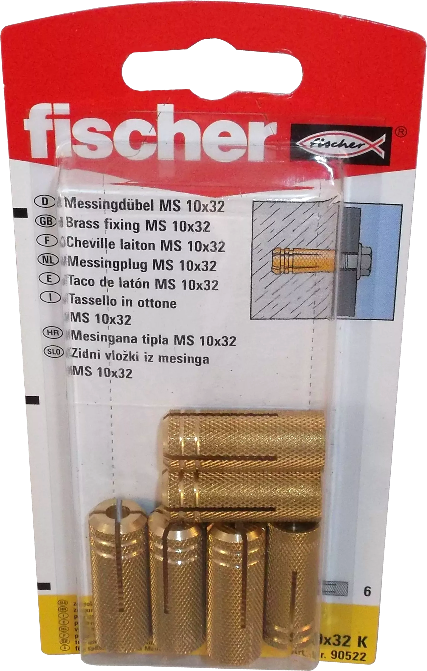 Fischer Messingdübel MS 10x32 K Fischer Messingdübel MS 10x32 K