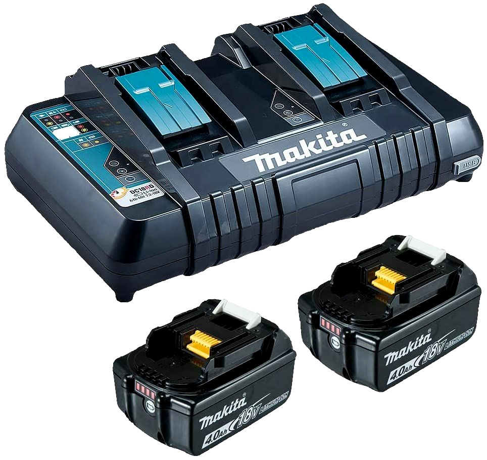 Makita Power Source Kit Doppelladegerät und 2x18V Akku 4.0Ah Makita Power Source Kit Doppelladegerät und 2x18V Akku 4.0Ah