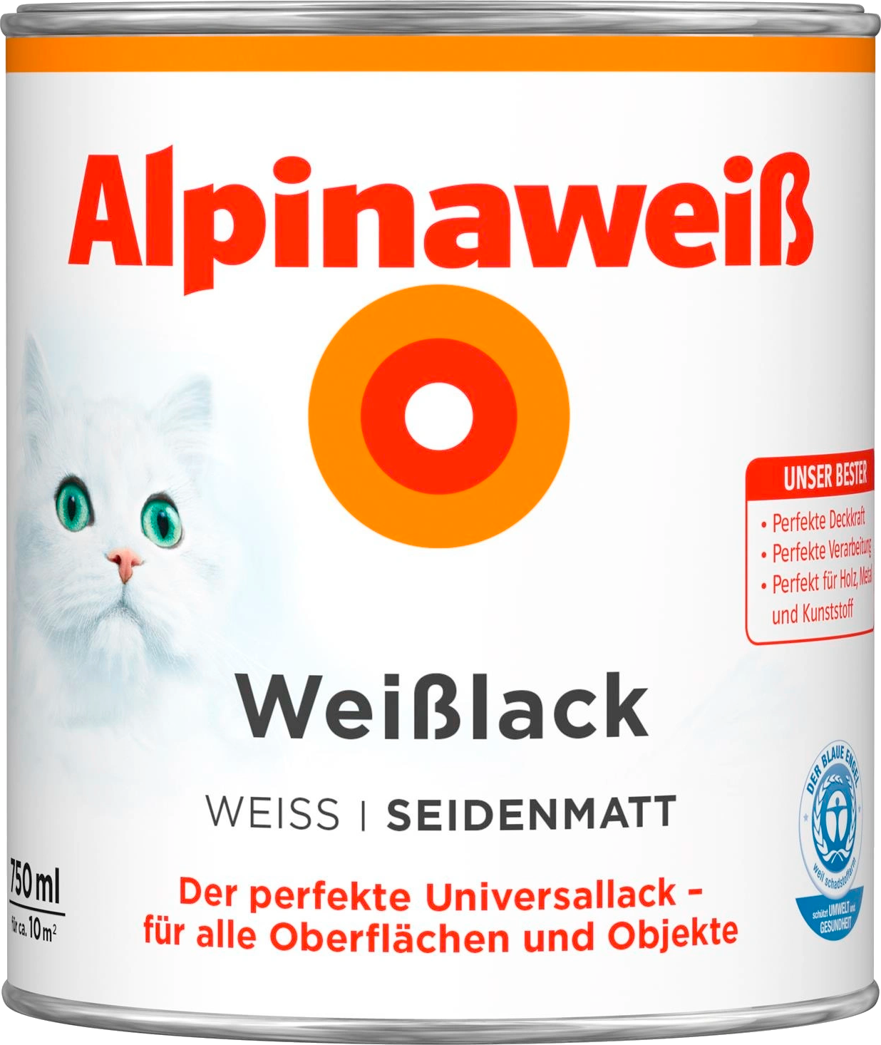 750ml ALPINA Alpinaweiß Weißlack seidenmatt 750ml ALPINA Alpinaweiß Weißlack seidenmatt