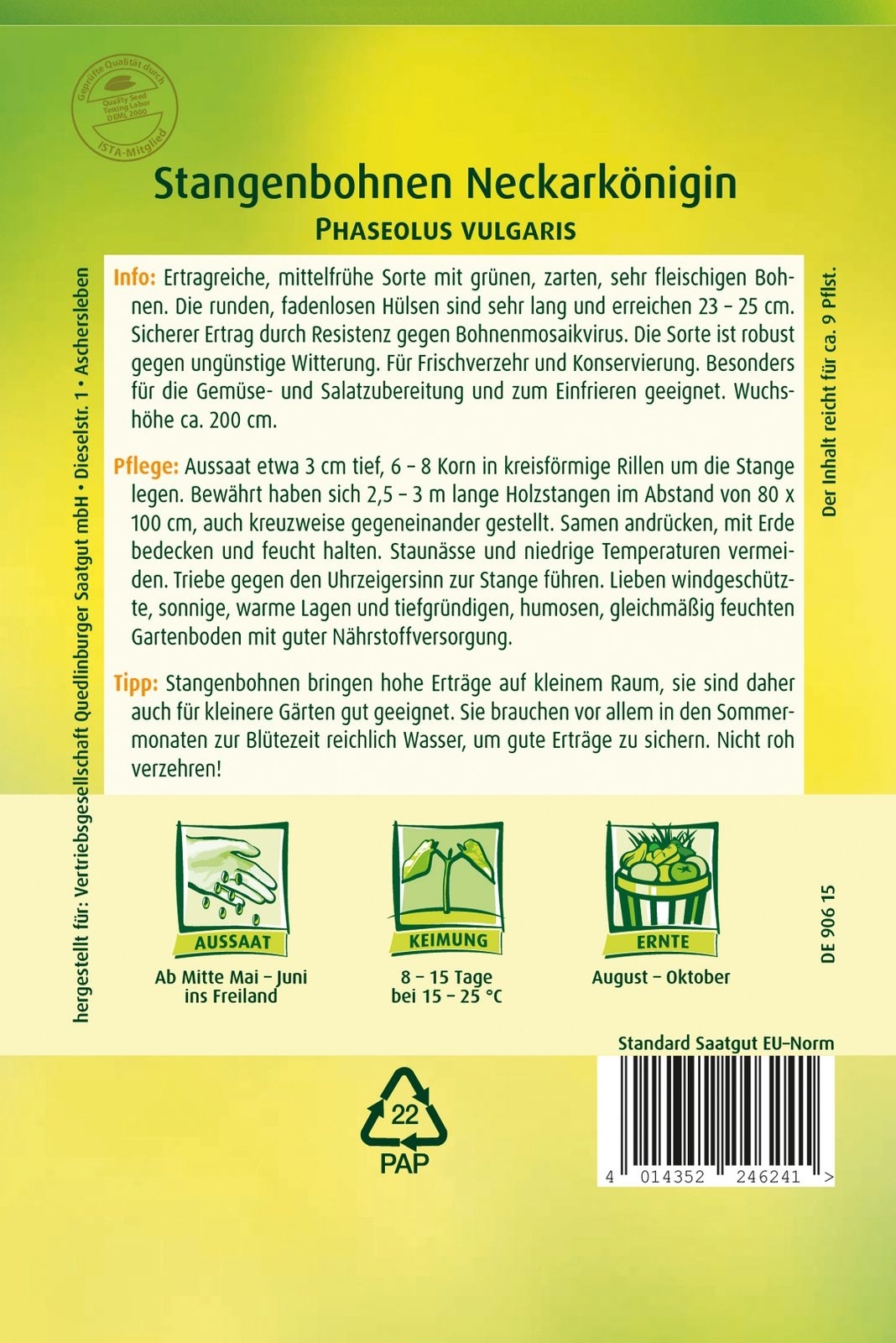 Stangenbohnen Neckarkönigin Stangenbohnen Neckarkönigin
