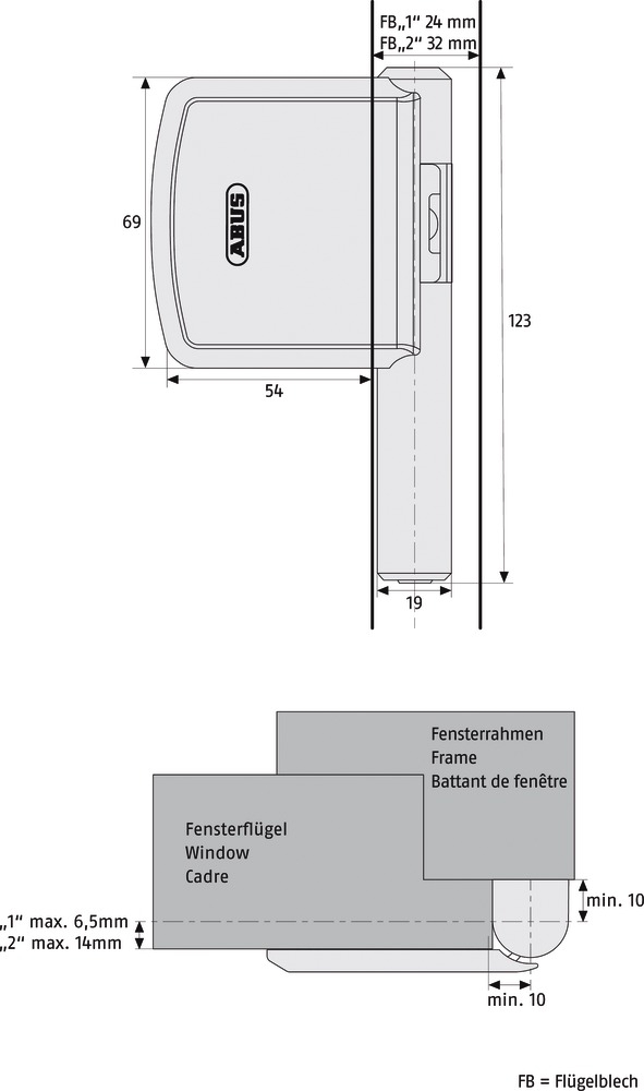 ABUS Scharnierseitensicherung FAS101 braun