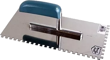 Glättkelle gezahnt 4x4mm, 28x13cm, Edelstahl Glättkelle gezahnt 4x4mm, 28x13cm, Edelstahl