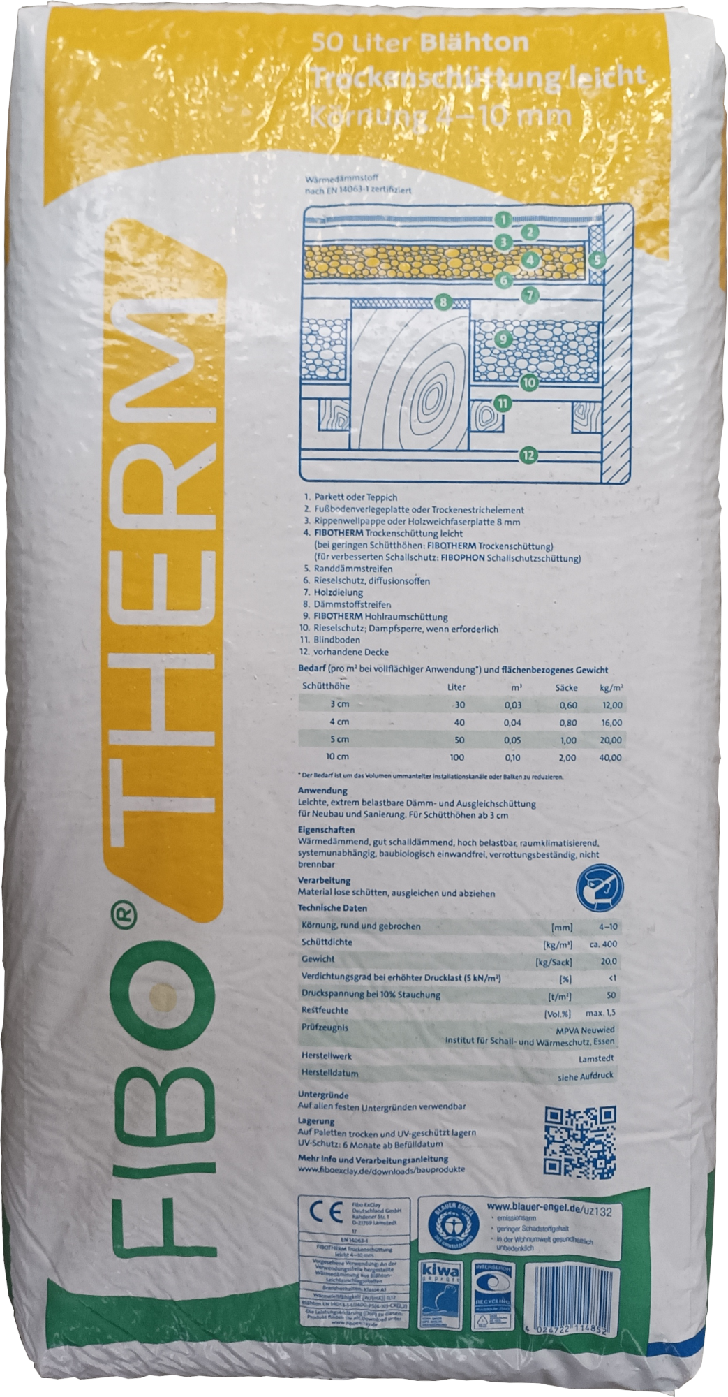 50L FIBOTHERM Trockenschüttung leicht 4-10mm 50L FIBOTHERM Trockenschüttung leicht 4-10mm